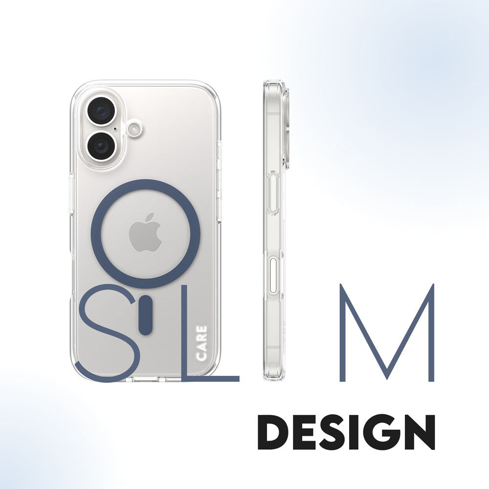 CARE by PanzerGlass iPhone 16 FLAGSHIP Urban Combat-deksel - MagSafe Kompatibel - Transparent / Coronet Blue