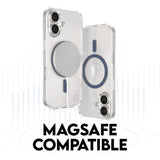 CARE by PanzerGlass iPhone 16 FLAGSHIP Urban Combat-deksel - MagSafe Kompatibel - Transparent / Coronet Blue