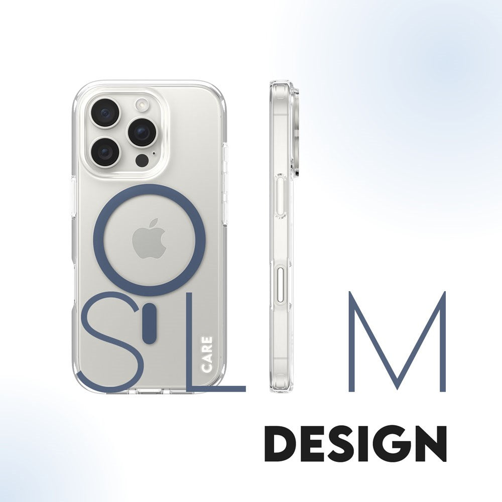 CARE by PanzerGlass iPhone 16 Pro FLAGSHIP Urban Combat-deksel - MagSafe Kompatibel - Transparent / Coronet Blue