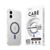 CARE by PanzerGlass iPhone 16 Plus FLAGSHIP Urban Combat-deksel - MagSafe Kompatibel - Transparent / Coronet Blue