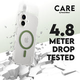 CARE by PanzerGlass iPhone 16 FLAGSHIP Urban Combat-deksel - MagSafe Kompatibel - Transparent / Piquant Green