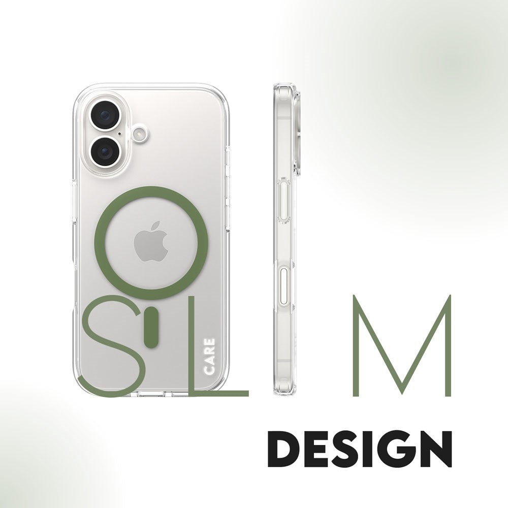 CARE by PanzerGlass iPhone 16 FLAGSHIP Urban Combat-deksel - MagSafe Kompatibel - Transparent / Piquant Green