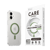 CARE by PanzerGlass iPhone 16 Plus FLAGSHIP Urban Combat-deksel - MagSafe Kompatibel - Transparent / Piquant Green