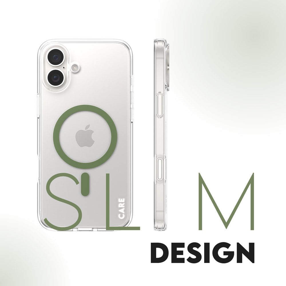 CARE by PanzerGlass iPhone 16 Plus FLAGSHIP Urban Combat-deksel - MagSafe Kompatibel - Transparent / Piquant Green