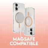 CARE by PanzerGlass iPhone 16 FLAGSHIP Urban Combat-deksel - MagSafe Kompatibel - Transparent / Peach Fuzz