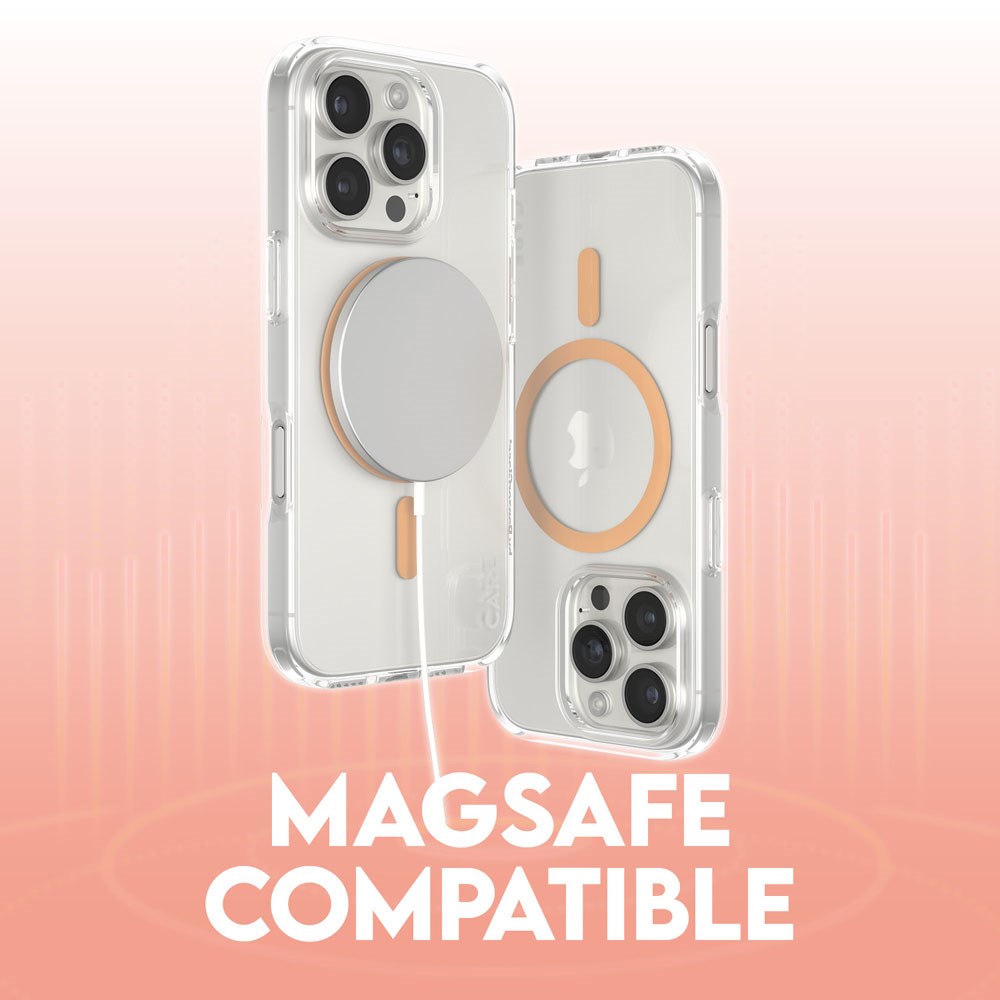 CARE by PanzerGlass iPhone 16 Pro FLAGSHIP Urban Combat-deksel - MagSafe Kompatibel - Transparent / Peach Fuzz
