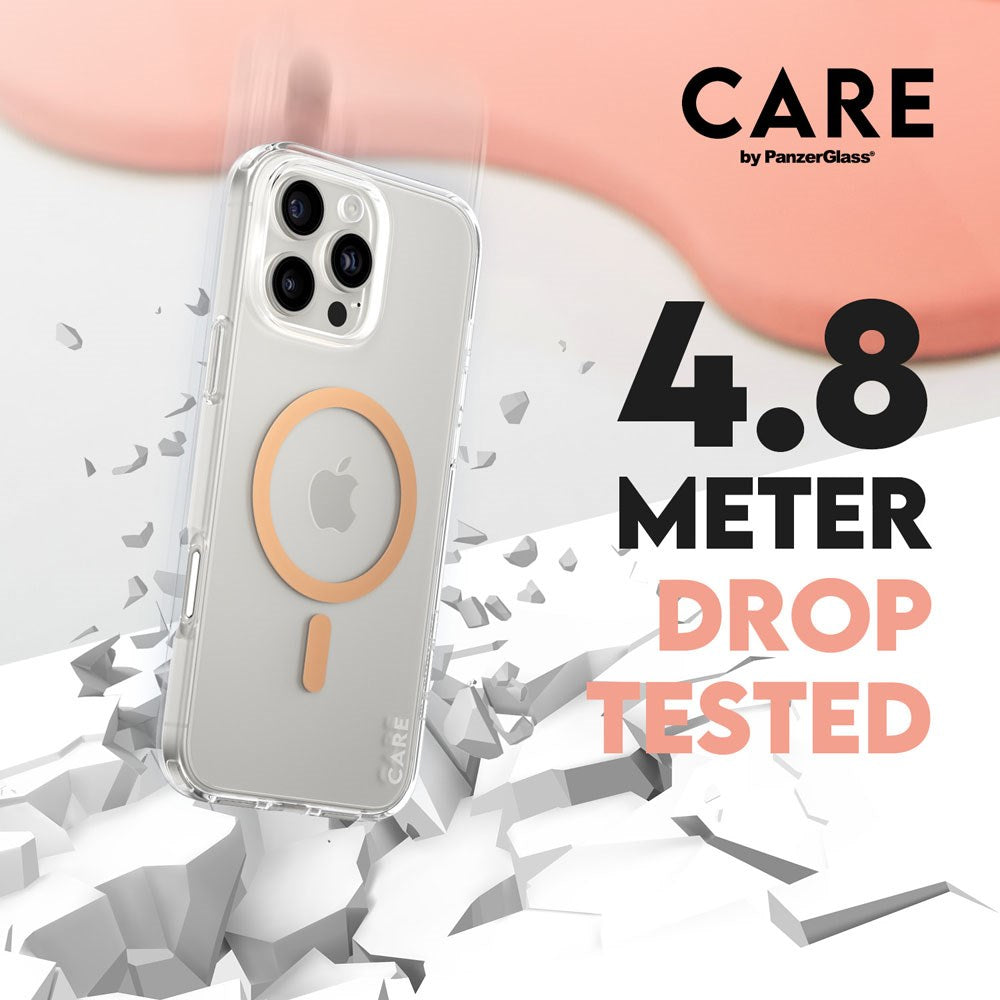 CARE by PanzerGlass iPhone 16 Pro Max FLAGSHIP Urban Combat-deksel - MagSafe Kompatibel - Transparent / Peach Fuzz
