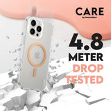 CARE by PanzerGlass iPhone 16 Pro Max FLAGSHIP Urban Combat-deksel - MagSafe Kompatibel - Transparent / Peach Fuzz