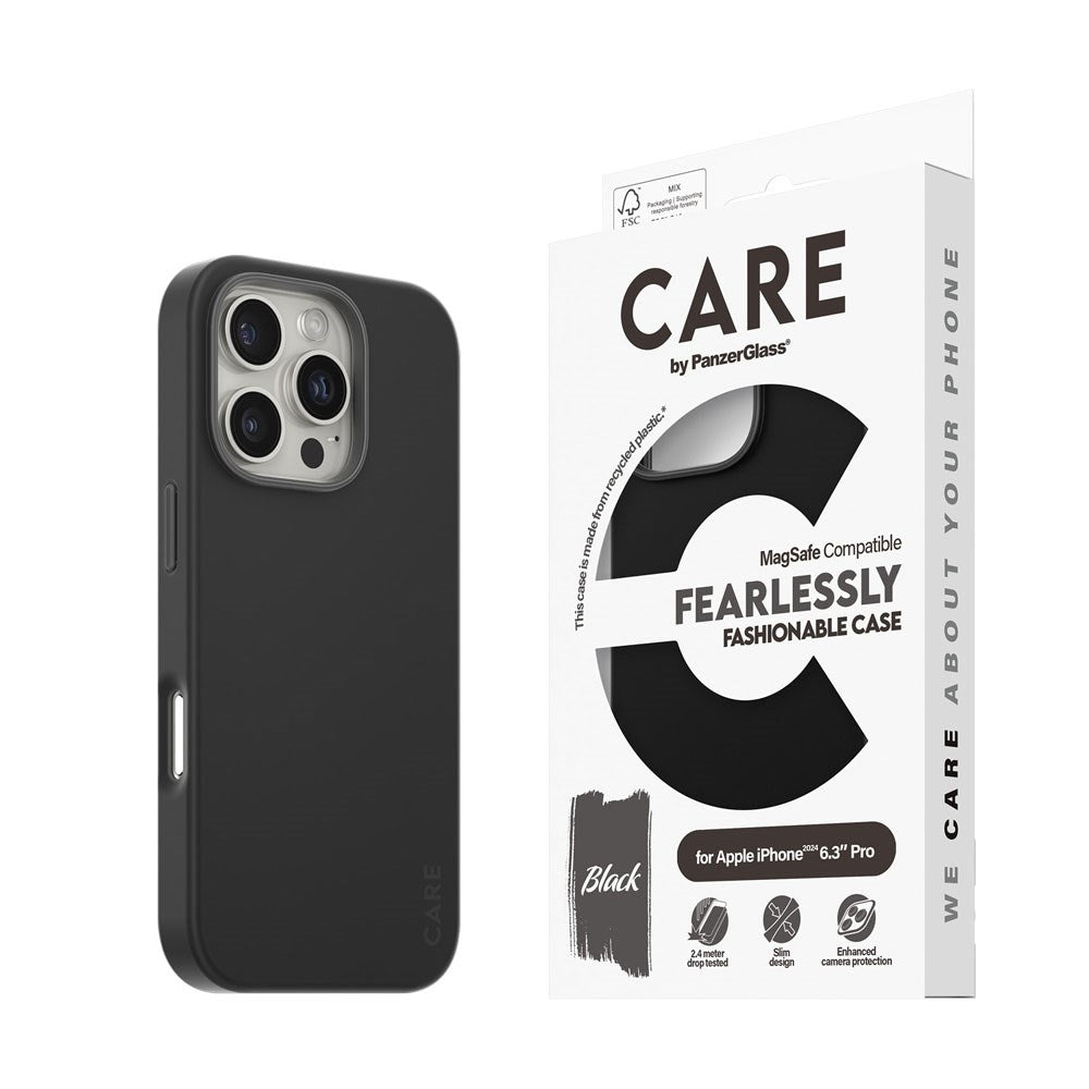 CARE by PanzerGlass iPhone 16 Pro FASHION Fearlessly Fashionable Deksel - MagSafe Kompatibel - Black