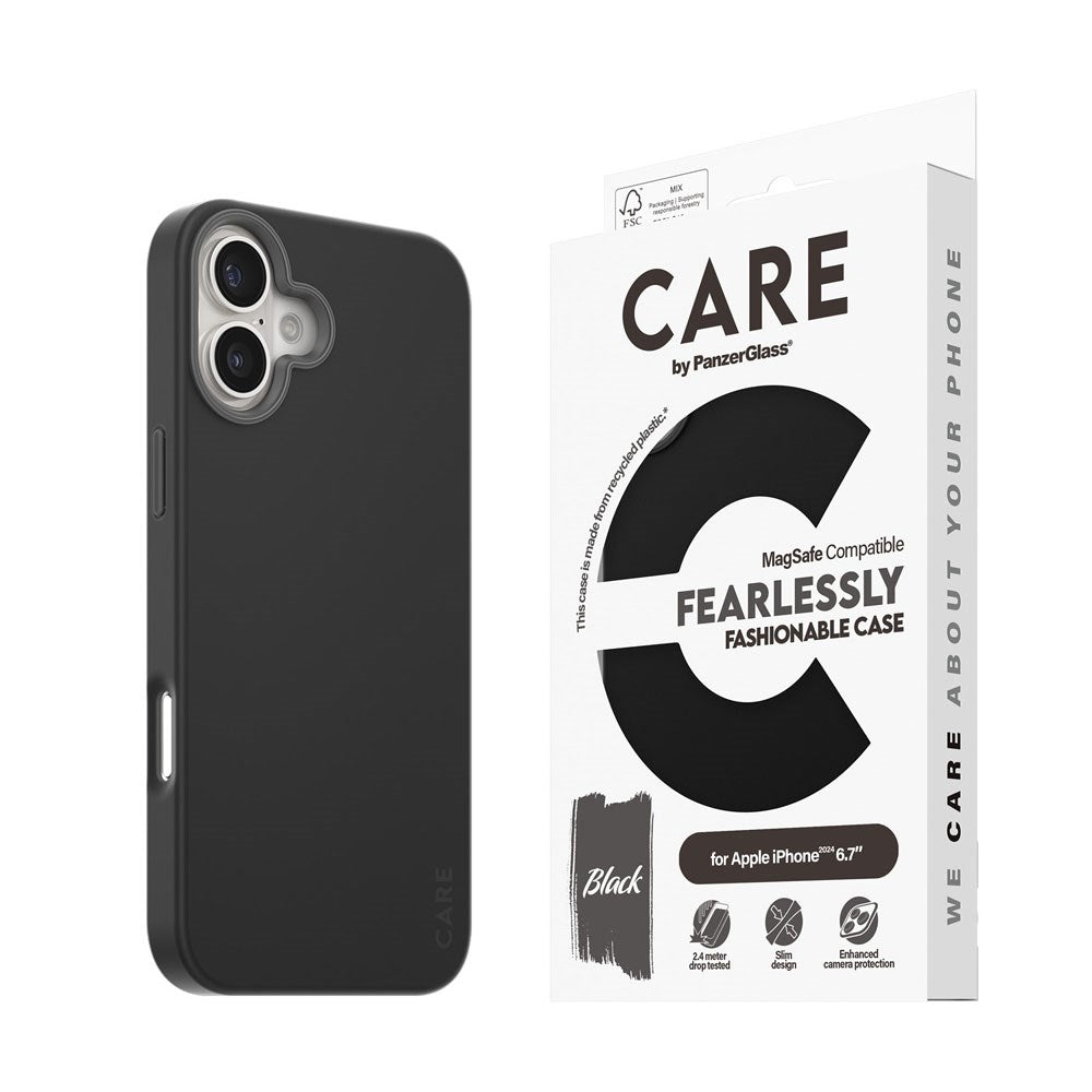 CARE by PanzerGlass iPhone 16 Plus FASHION Fearlessly Fashionable Deksel - MagSafe Kompatibel - Black