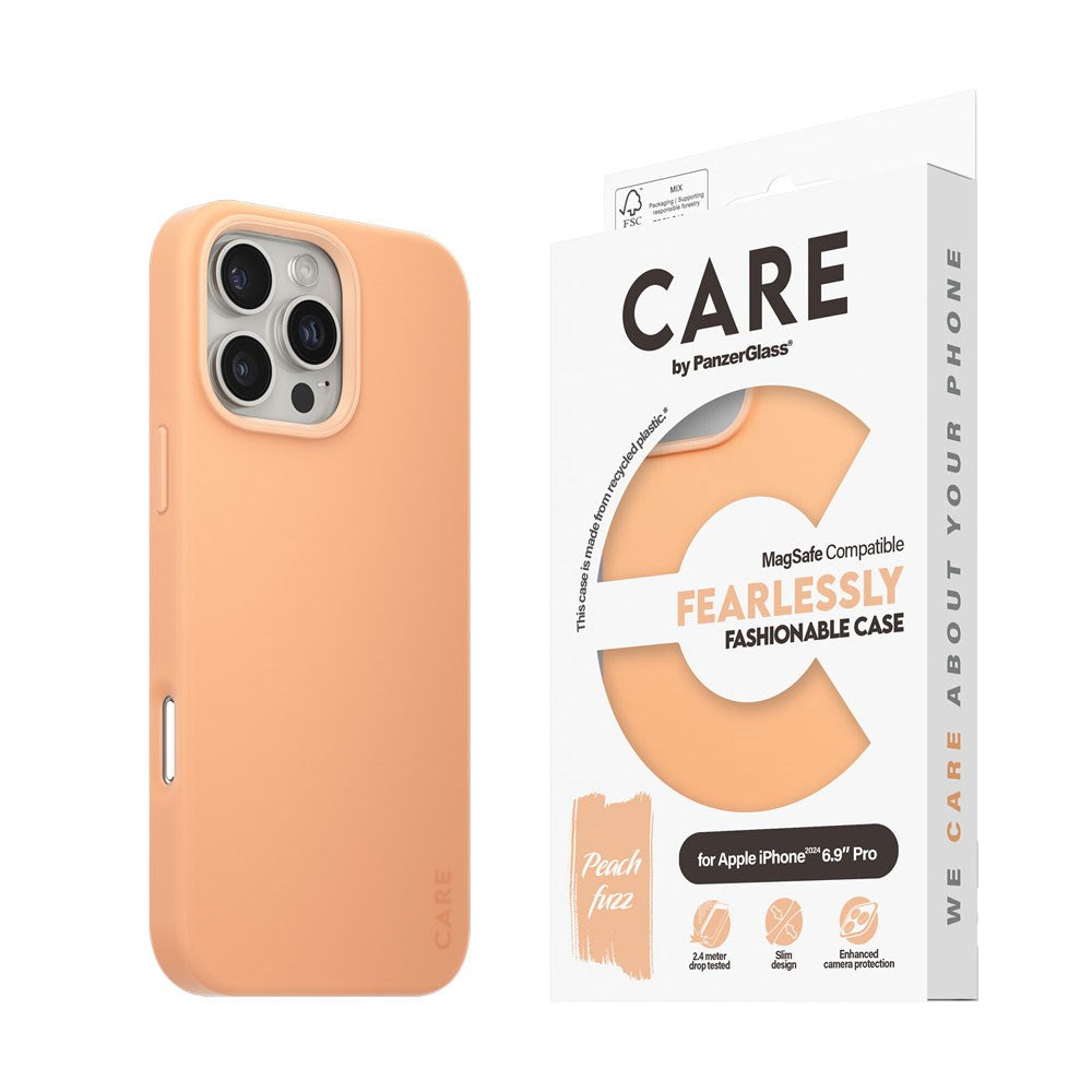 CARE by PanzerGlass iPhone 16 Pro Max FASHION Fearlessly Fashionable Deksel - MagSafe Kompatibel - Peach Fuzz
