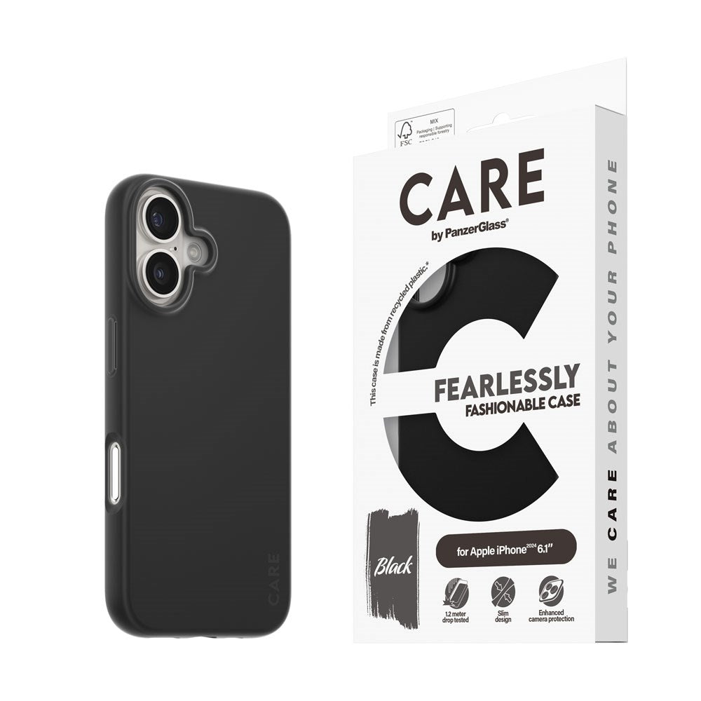 CARE by PanzerGlass iPhone 16 FASHION Fearlessly Fashionable Deksel - Black