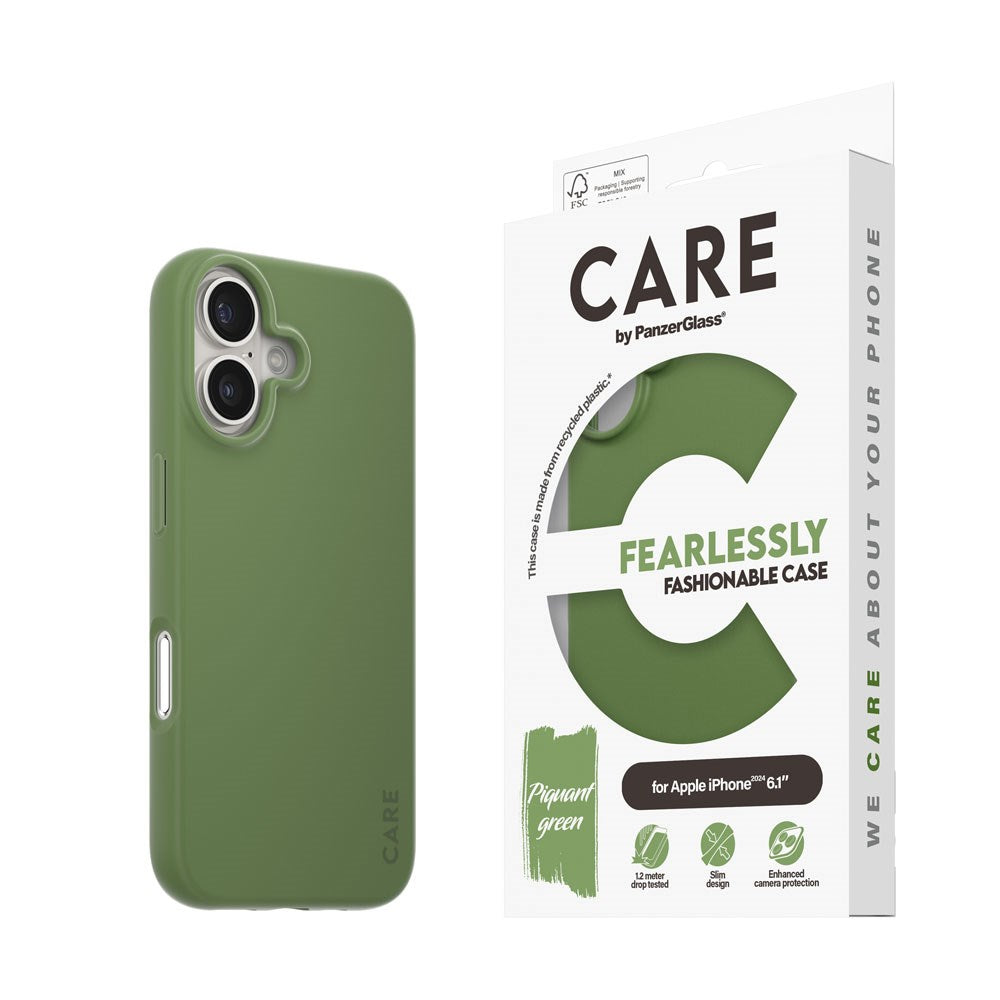 CARE by PanzerGlass iPhone 16 FASHION Fearlessly Fashionable Deksel - Piquant Green