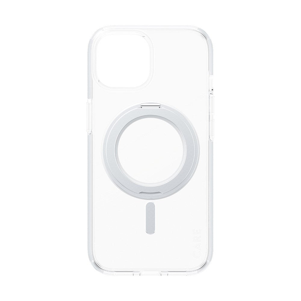 CARE by PanzerGlass iPhone 15 Feature Kickstand Deksel - MagSafe Kompatibel - Transparent / Silver