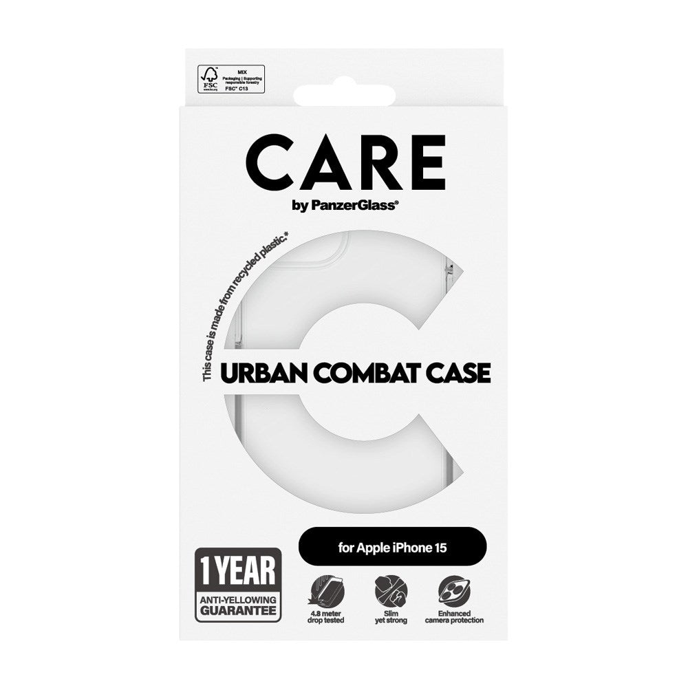 CARE by PanzerGlass iPhone 15 FLAGSHIP Urban Combat-deksel - Transparent