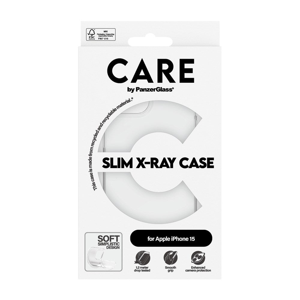 CARE by PanzerGlass iPhone 15 FASHION X-Ray Soft Basic Deksel - Gjennomsiktig