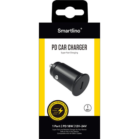 Smartline PD (Power Delivery) 20W Billader med USB-C - Svart