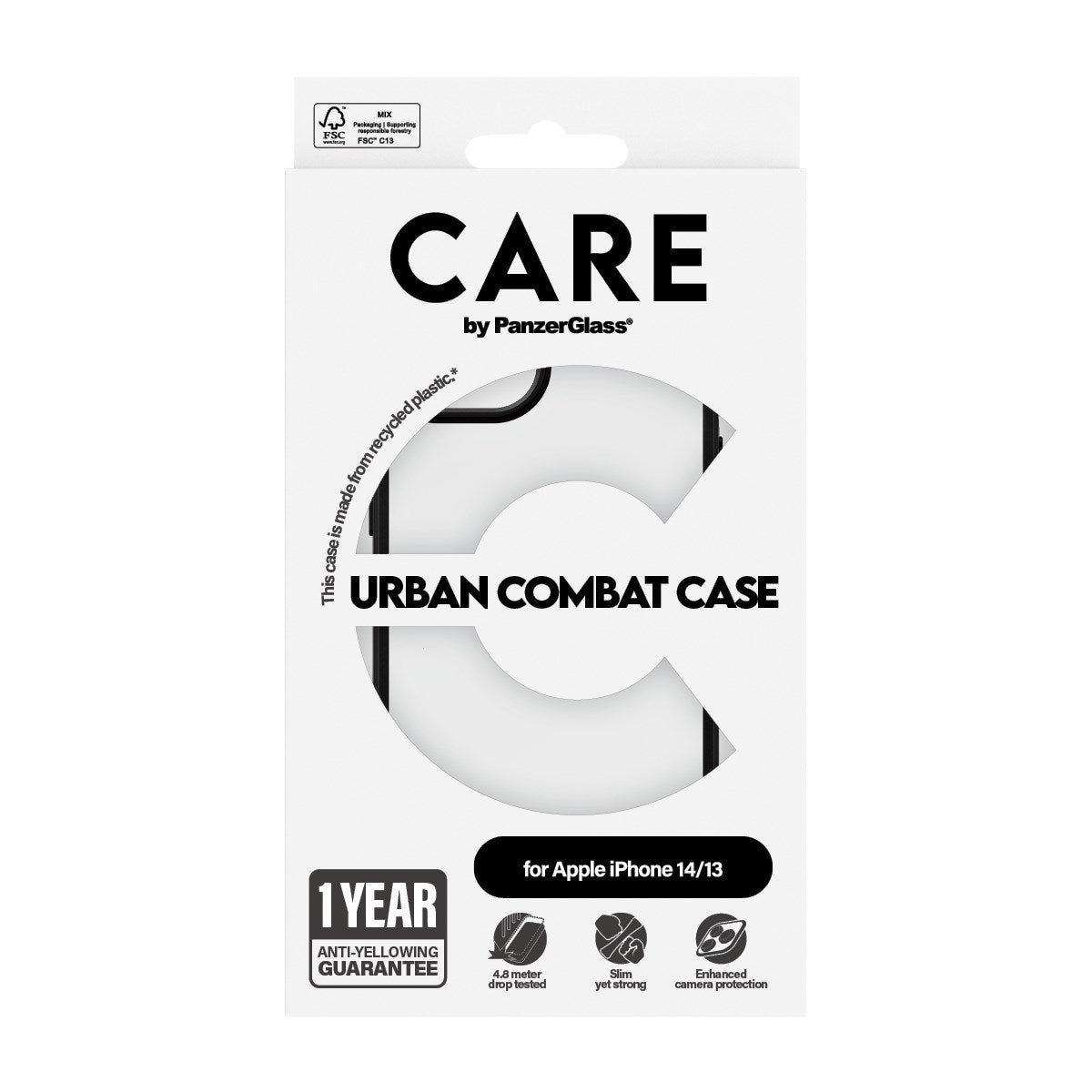 CARE by PanzerGlass iPhone 14 / 13 FLAGSHIP Urban Combat-deksel - Transparent