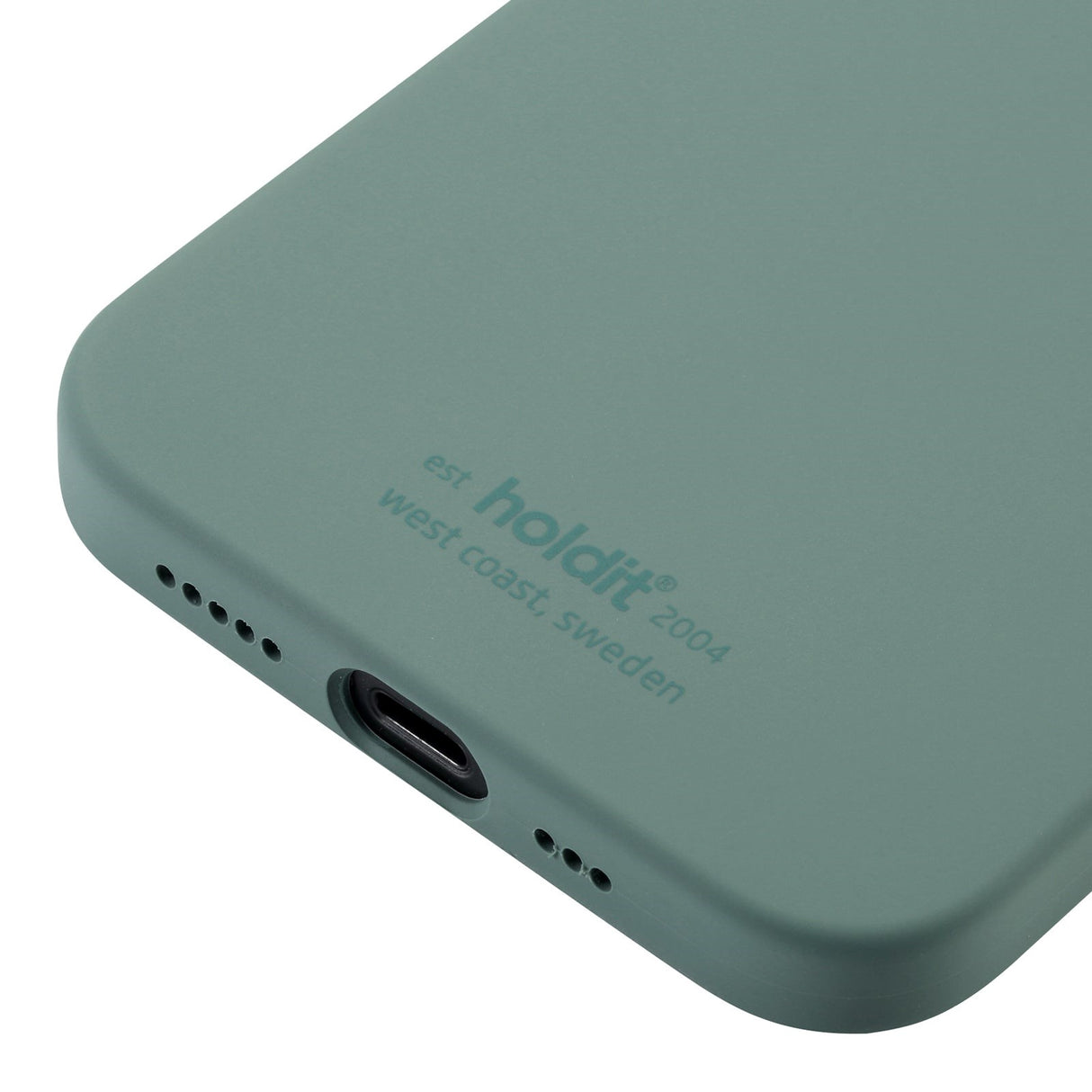 Holdit iPhone 12 / 12 Pro Soft Touch Silikon Deksel - Moss Green