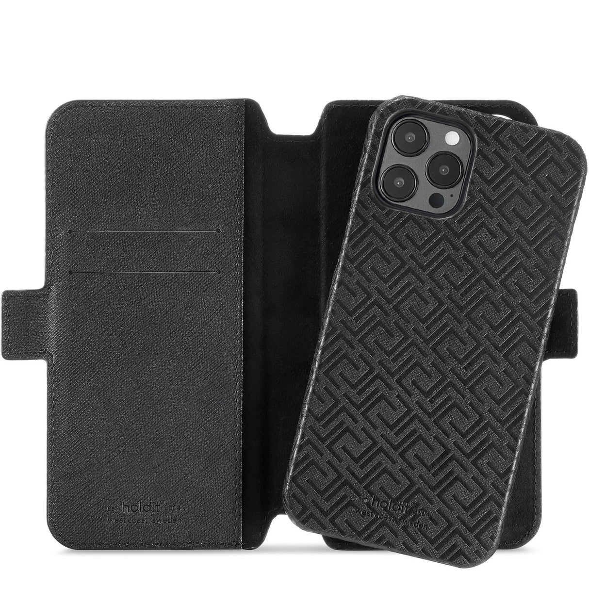 Holdit iPhone 12 Pro Max Wallet Magnet Case - Stockholm Celia - Svart