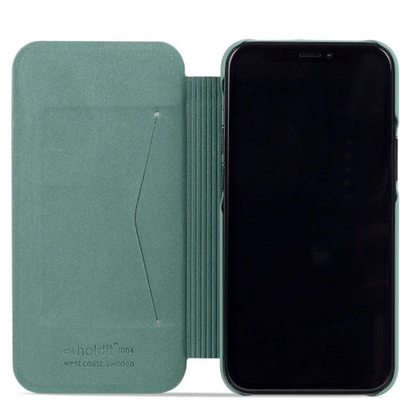 Holdit iPhone 13 Pro Slim Flip Deksel m. Pung - Moss Green