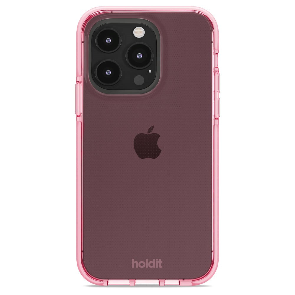 Holdit iPhone 14 Pro Seethru Deksel - Bright Pink