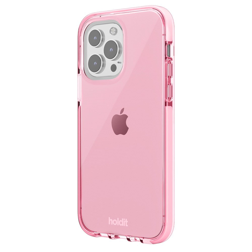 Holdit iPhone 14 Pro Seethru Deksel - Bright Pink