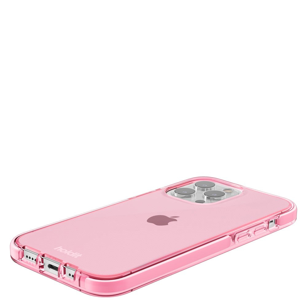 Holdit iPhone 14 Pro Seethru Deksel - Bright Pink