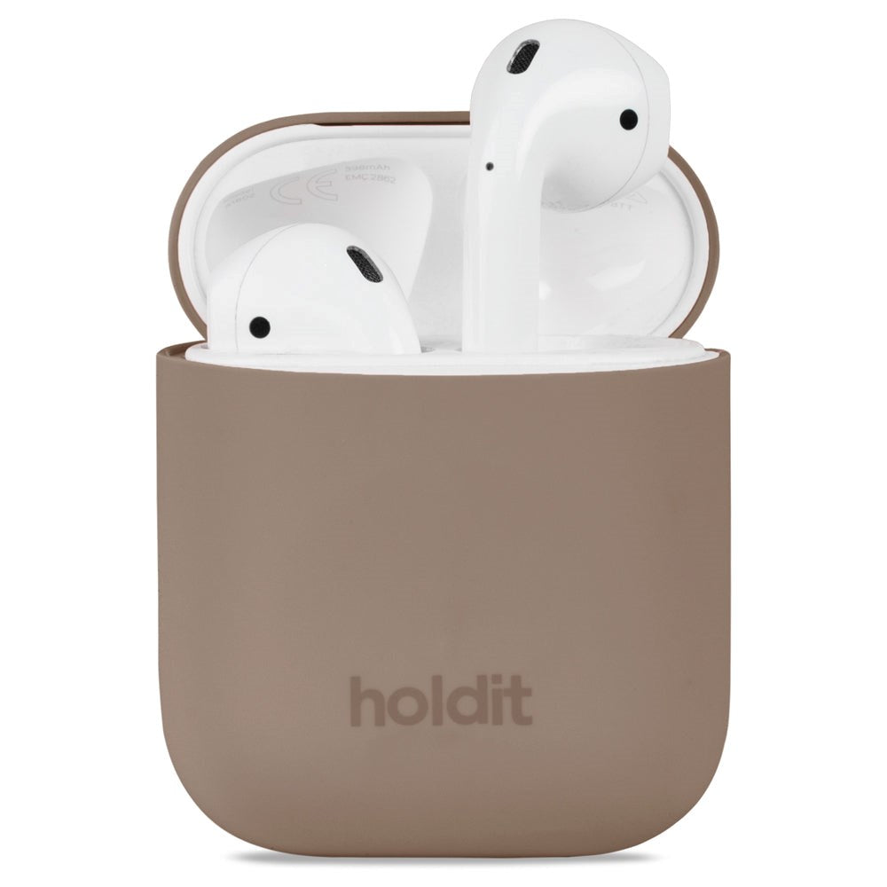 Holdit Nygård Silikondeksel Til AirPods (1 & 2. gen.) - Mocha Brown