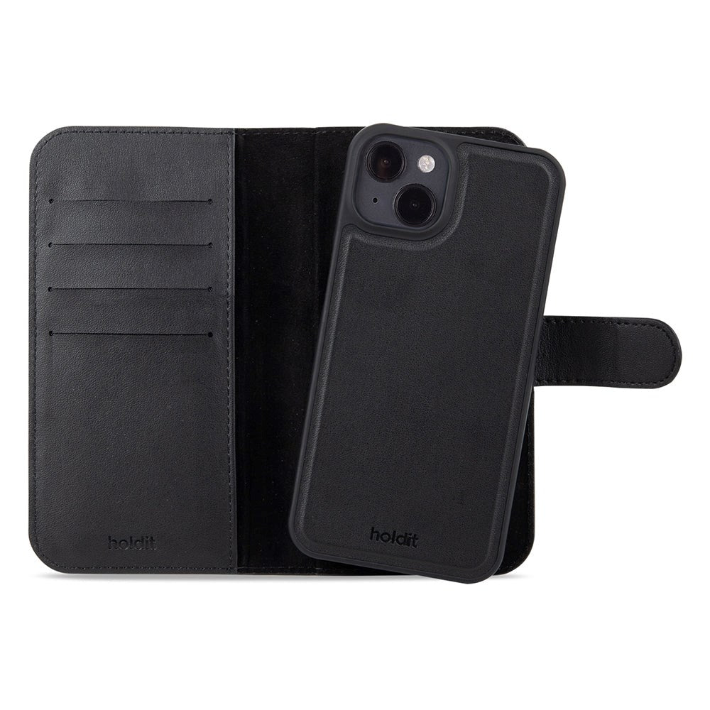 Holdit iPhone 14 / 13 Wallet Case Magnet Plus - Flip Deksel - Svart