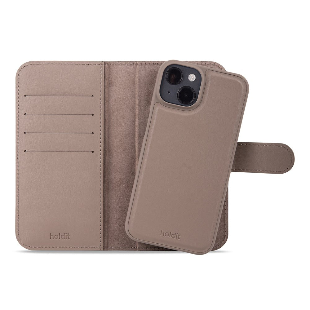 Holdit iPhone 14 / 13 Wallet Case Magnet Plus - Flip Deksel - Mokka Brun