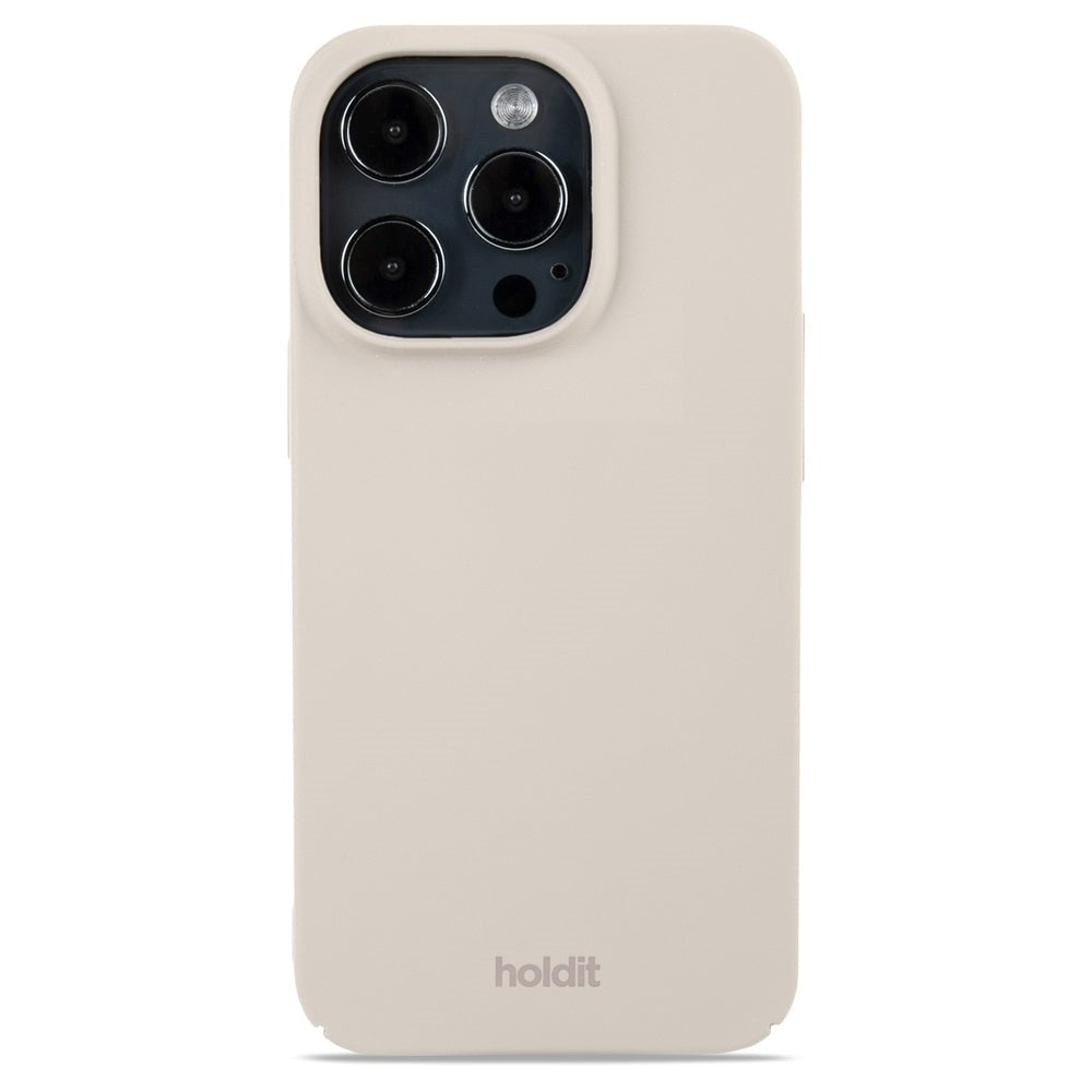 Holdit iPhone 15 Pro Slim Plast Deksel - Light Beige