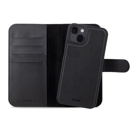 Holdit iPhone 15 Wallet Case Magnet Plus - Flip Deksel - Black