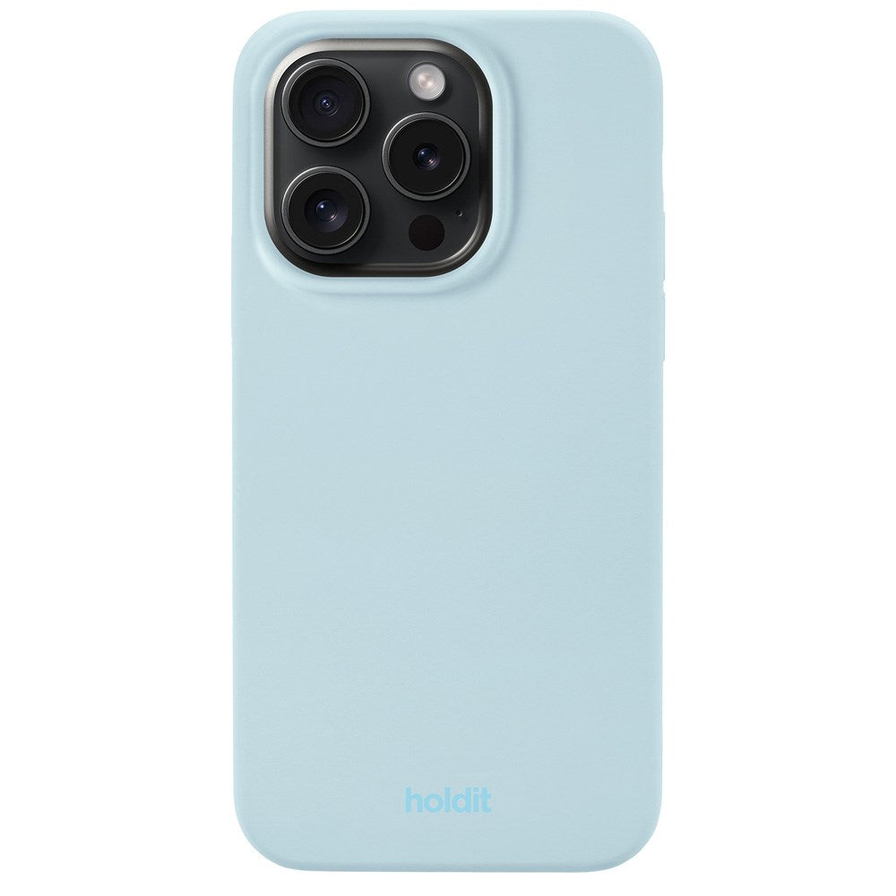 Holdit iPhone 15 Pro Soft Touch Silikon Deksel - Mineral Blue