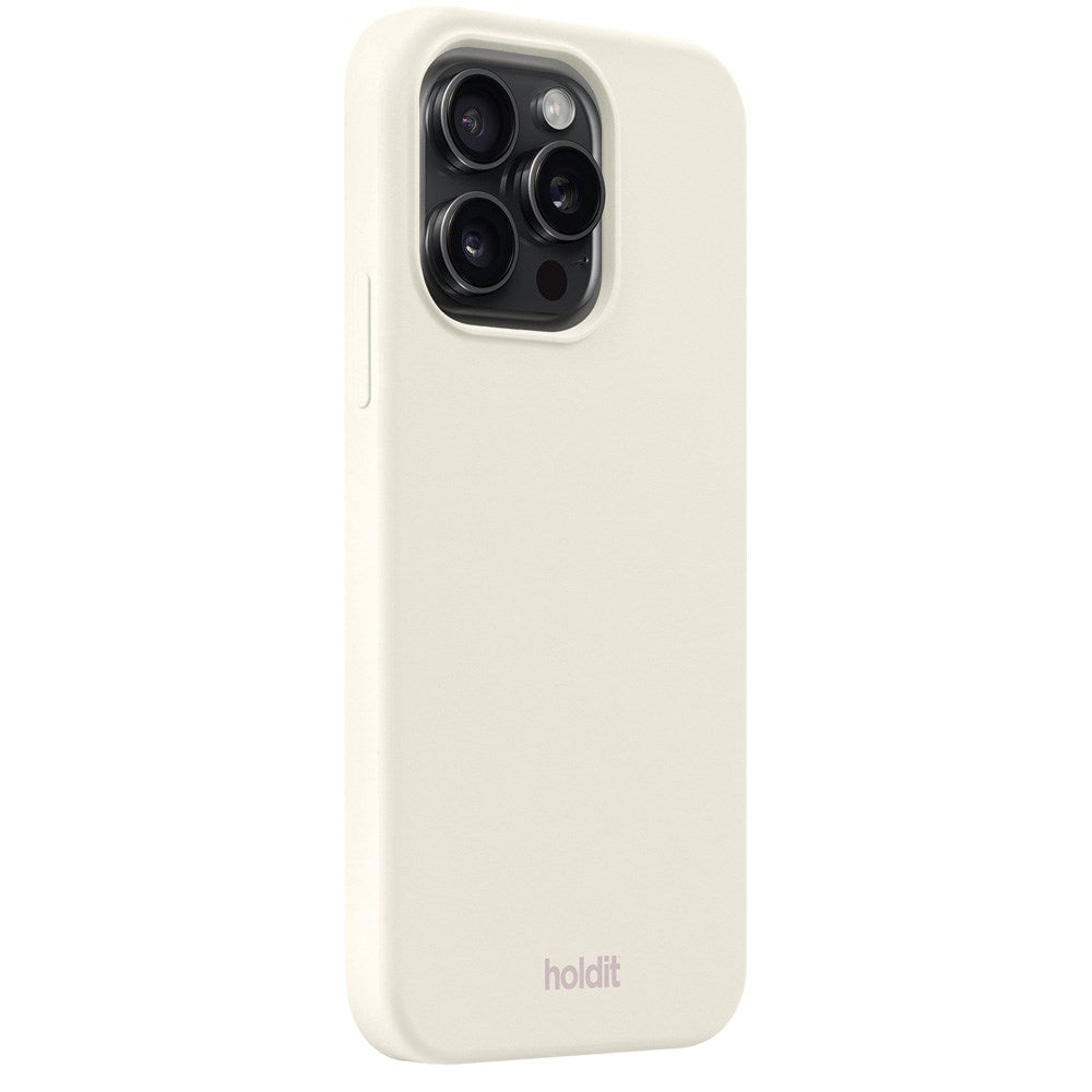 Holdit iPhone 15 Pro Soft Touch Silikon Deksel - Soft Linen