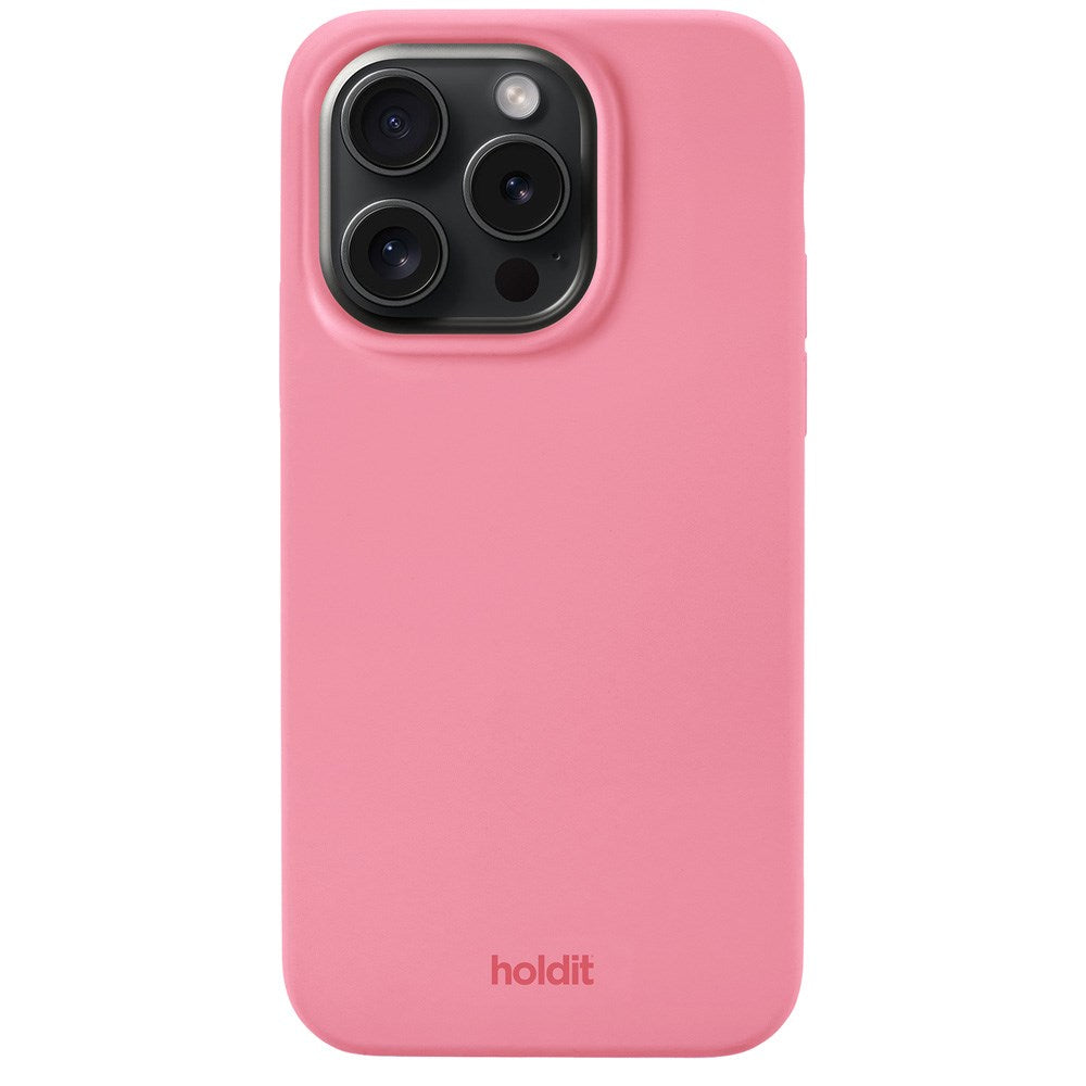 Holdit iPhone 15 Pro Soft Touch Silikon Deksel - Rouge Pink