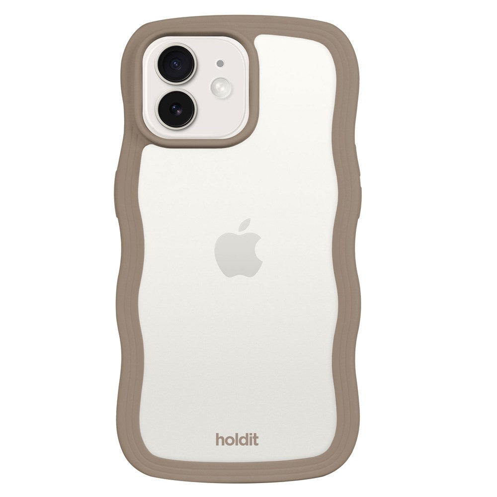 Holdit iPhone 12 / 12 Pro Wavy Deksel - Mocha Brown / Transparent