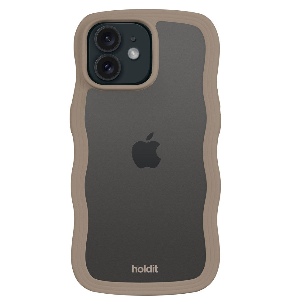 Holdit iPhone 12 / 12 Pro Wavy Deksel - Mocha Brown / Transparent