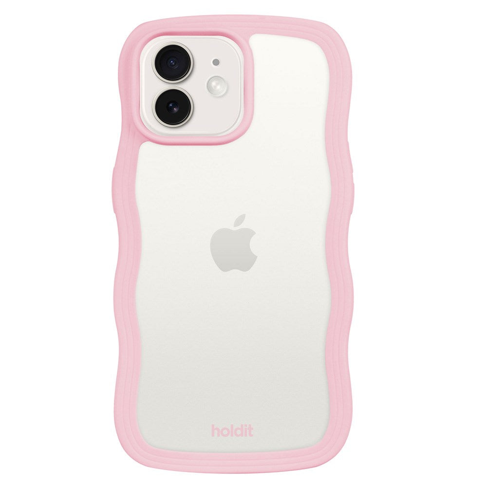 Holdit iPhone 12 / 12 Pro Wavy Deksel - Pink / Transparent