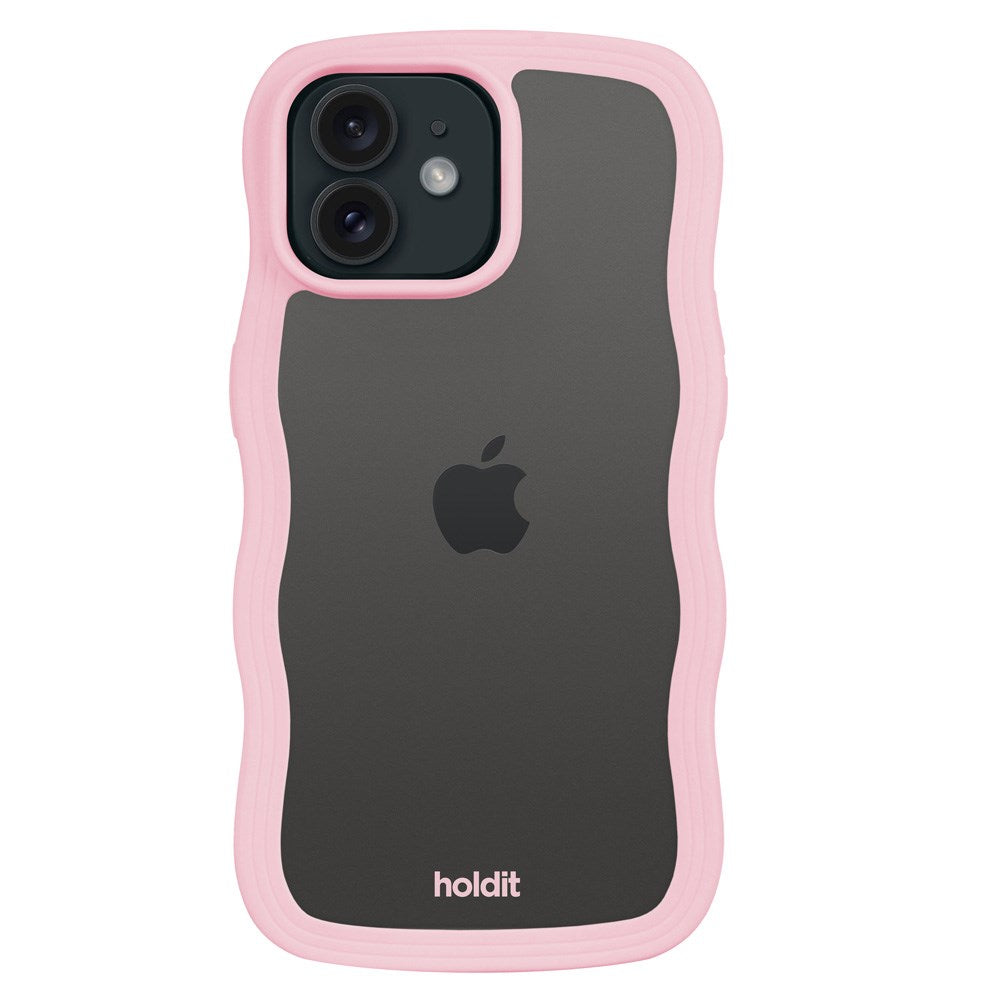 Holdit iPhone 12 / 12 Pro Wavy Deksel - Pink / Transparent