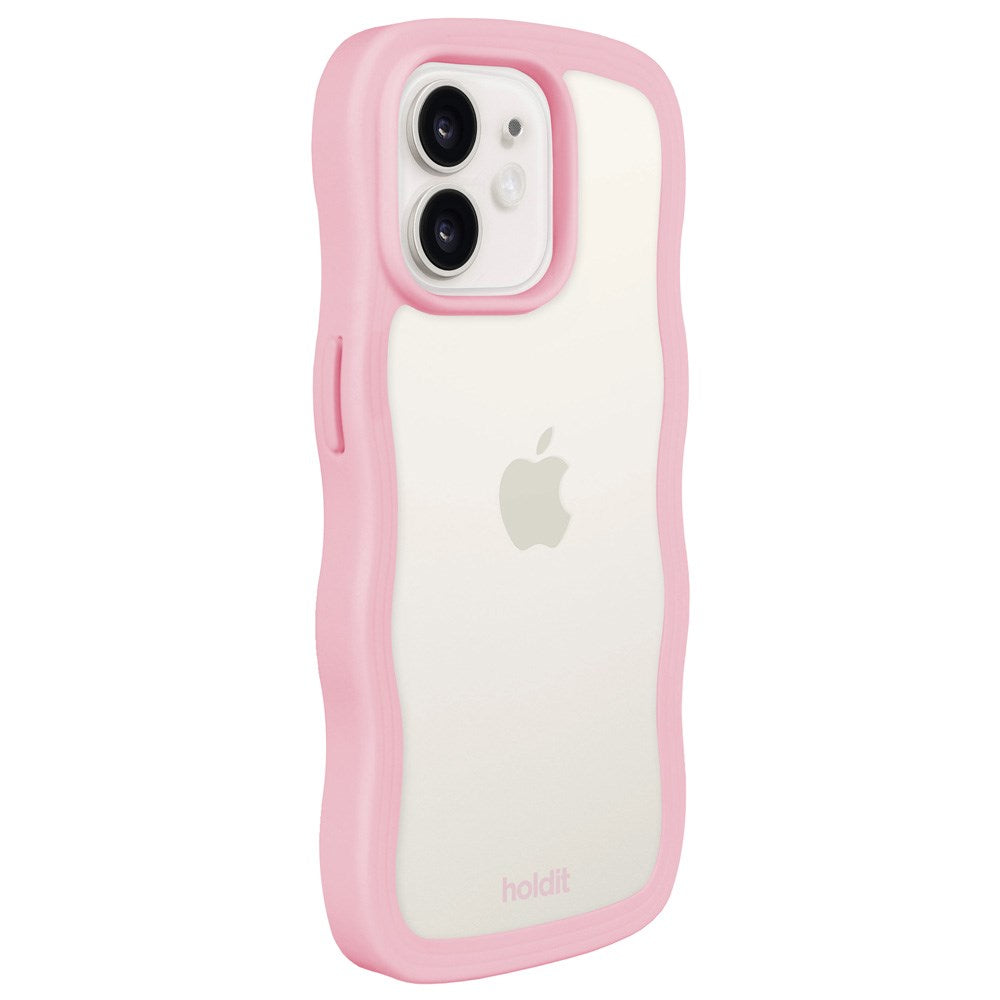 Holdit iPhone 12 / 12 Pro Wavy Deksel - Pink / Transparent