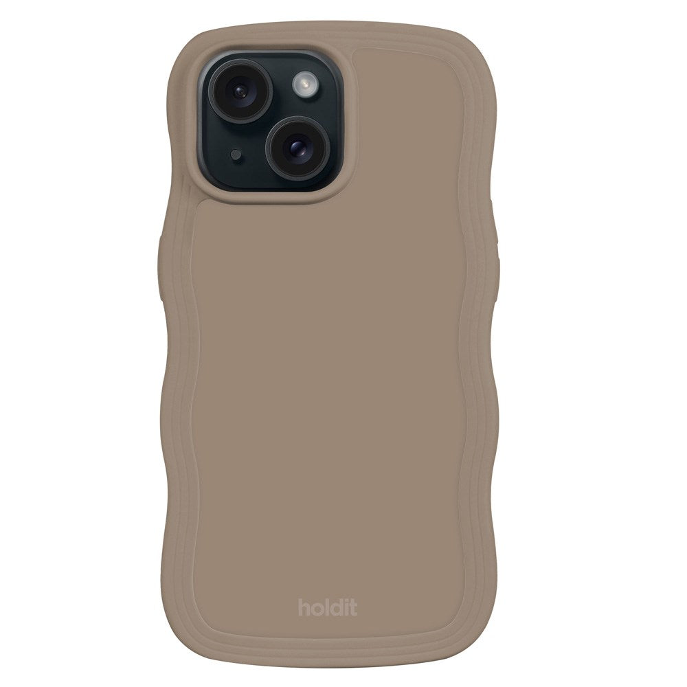 Holdit iPhone 15 / 14 / 13 Wavy Deksel - Mocha Brown