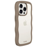 Holdit iPhone 14 Pro Wavy Deksel - Mocha Brown / Transparent