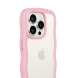 Holdit iPhone 14 Pro Wavy Deksel - Pink / Transparent