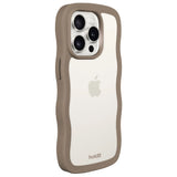 Holdit iPhone 15 Pro Wavy Deksel - Mocha Brown / Transparent