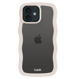 Holdit iPhone 12 / 12 Pro Wavy Deksel - Light Beige / Transparent