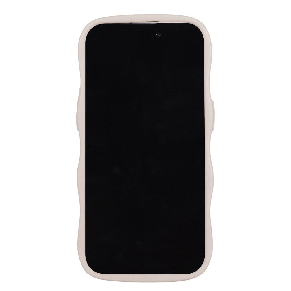 Holdit iPhone 12 / 12 Pro Wavy Deksel - Light Beige / Transparent