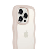 Holdit iPhone 14 Pro Wavy Deksel - Light Beige / Transparent