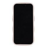 Holdit iPhone 15 Pro Max Wavy Deksel - Light Beige / Transparent