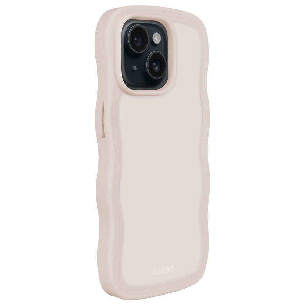 Holdit iPhone 15 / 14 / 13 Wavy Deksel - Light Beige